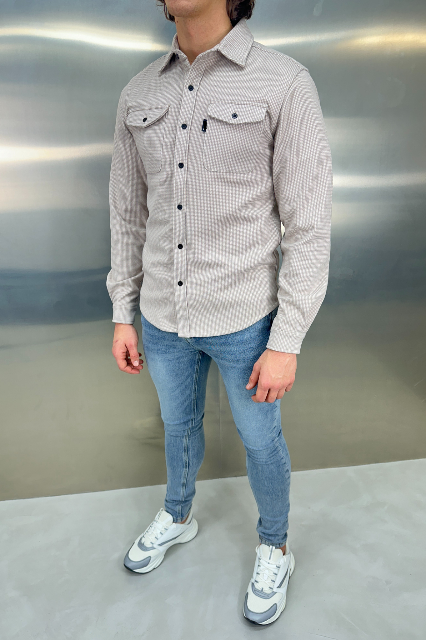 Laurent Garde OVERSHIRT Houndstooth - Stone