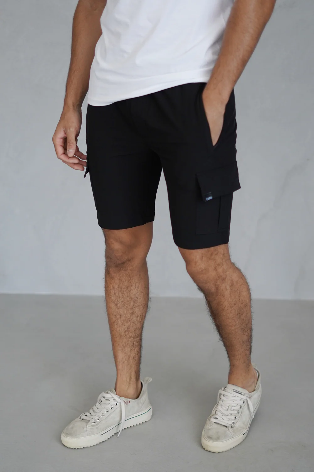 CARGO SHORTS FOR MEN Black Slim Fit