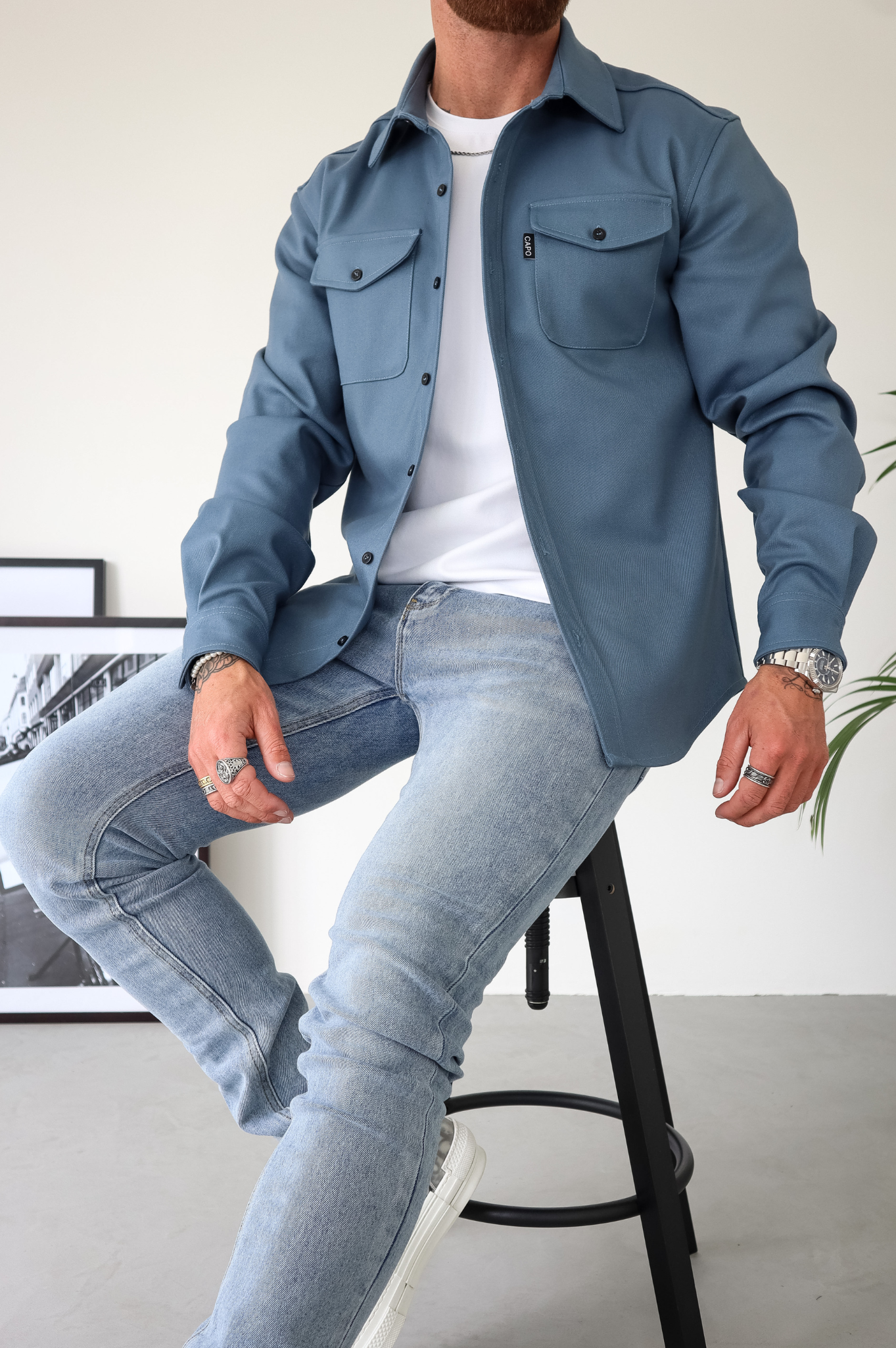 Laurent Garde OVERSHIRT - Steel Blue
