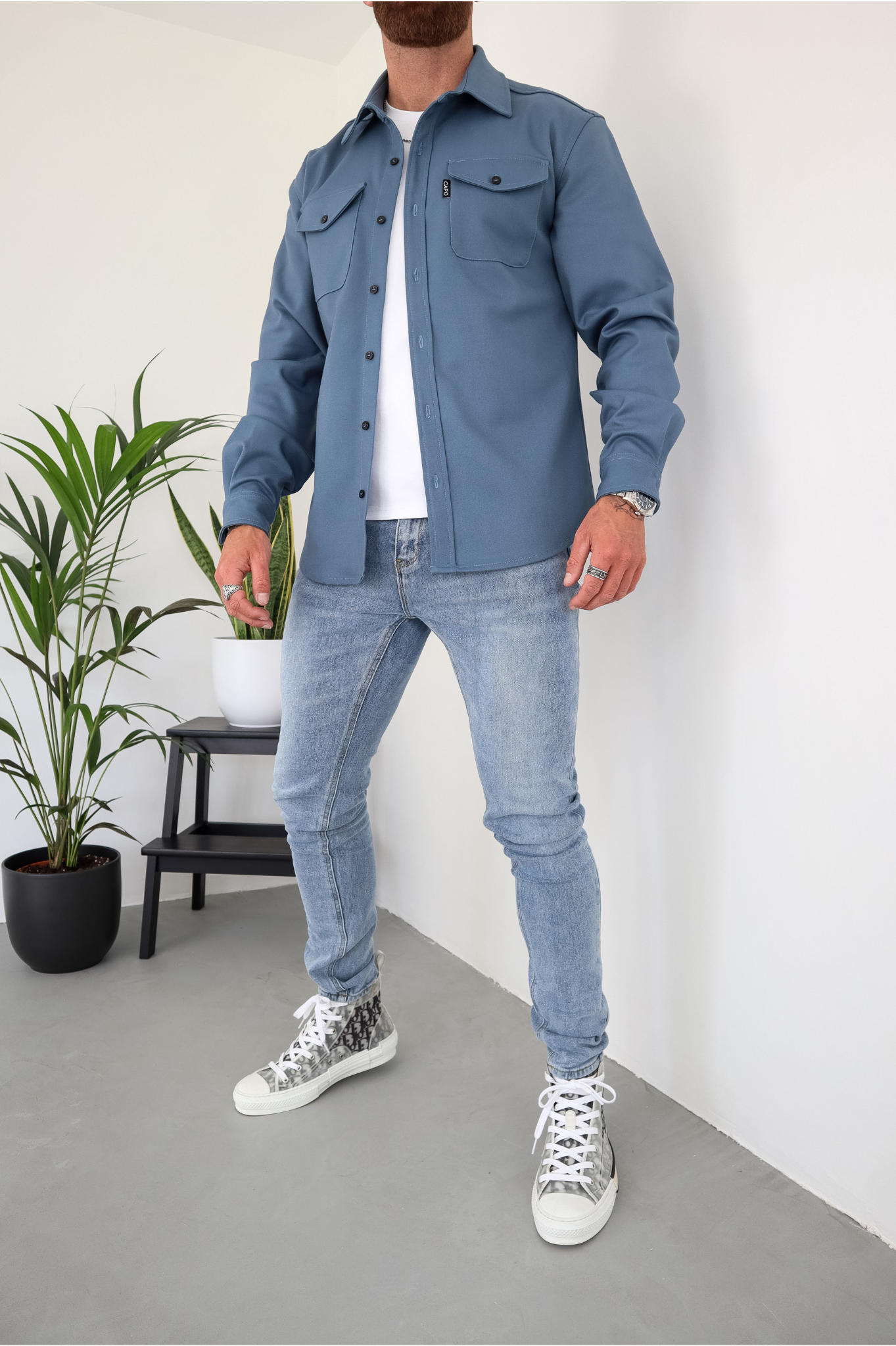 Laurent Garde OVERSHIRT - Steel Blue