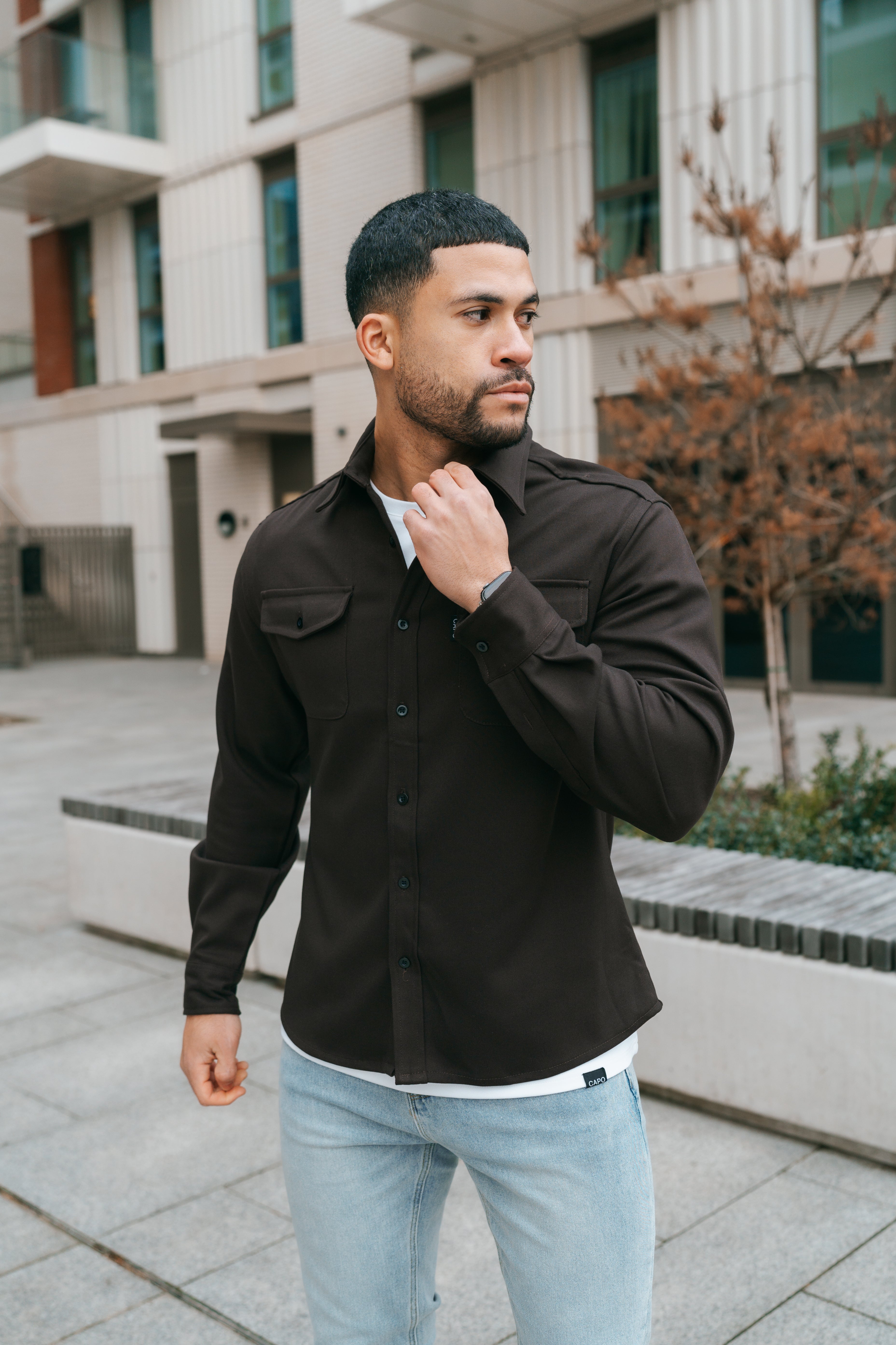 Laurent Garde Overshirt – Brown