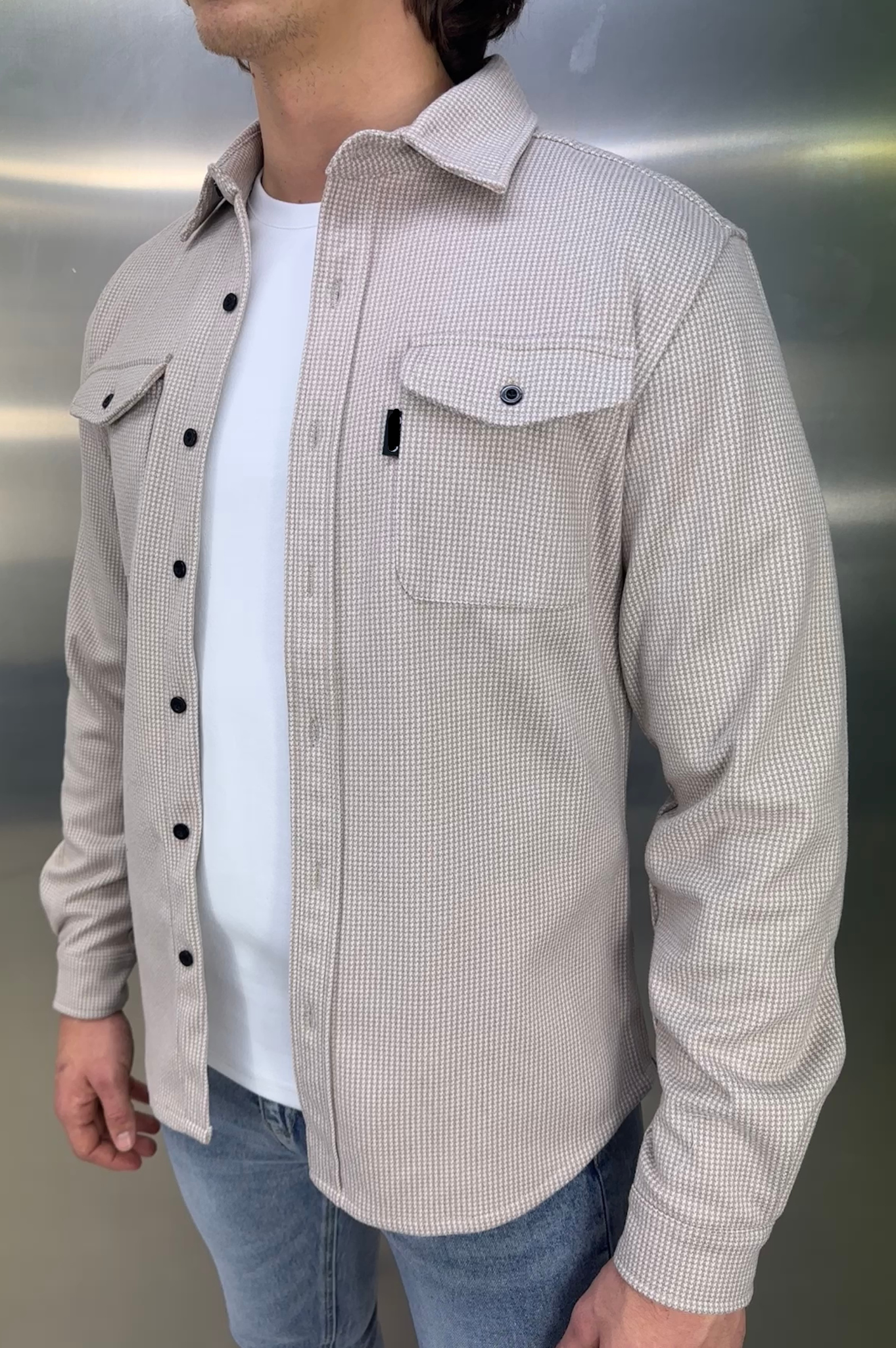 Laurent Garde  OVERSHIRT Houndstooth - Stone