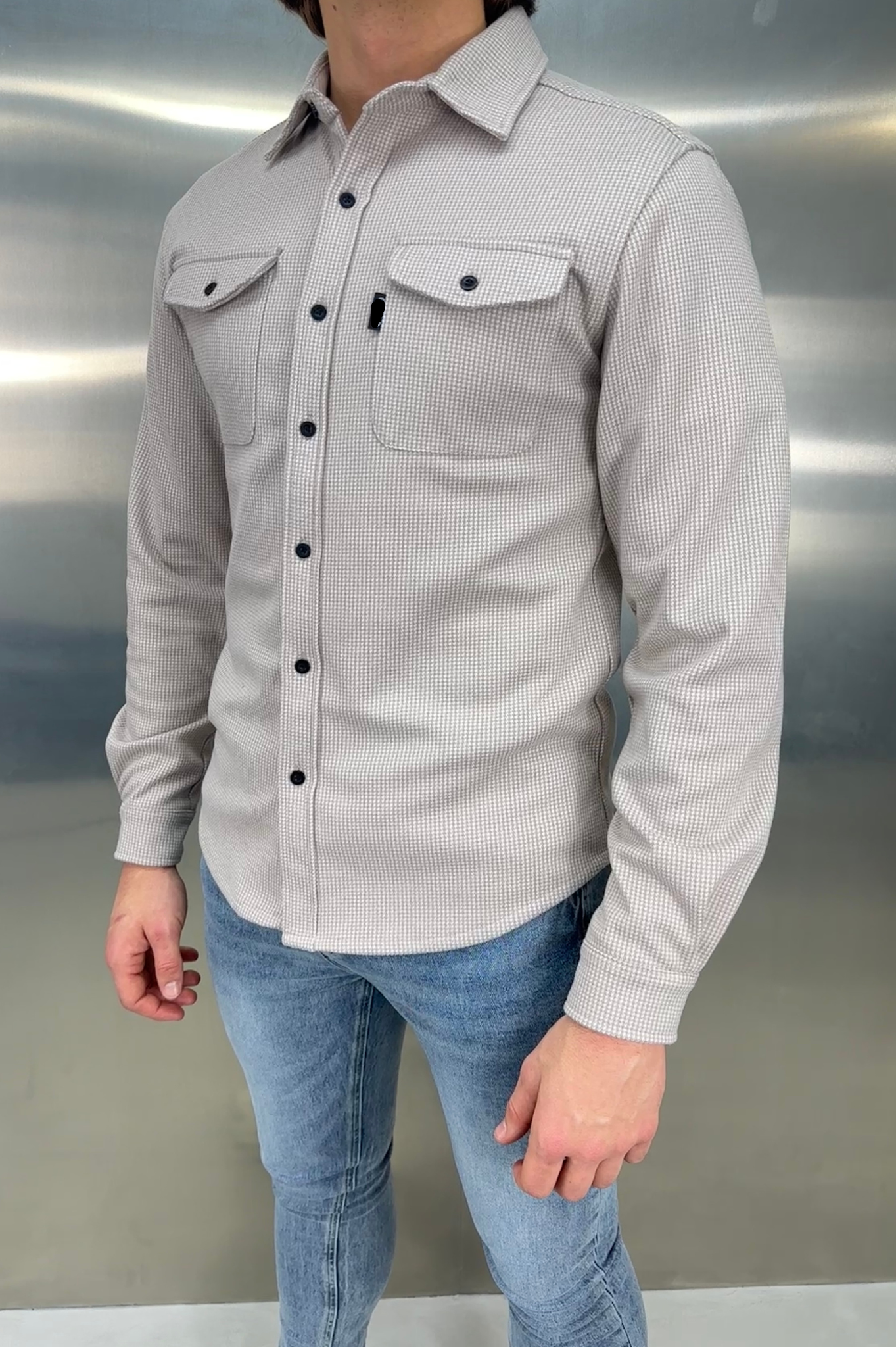 Laurent Garde  OVERSHIRT Houndstooth - Stone