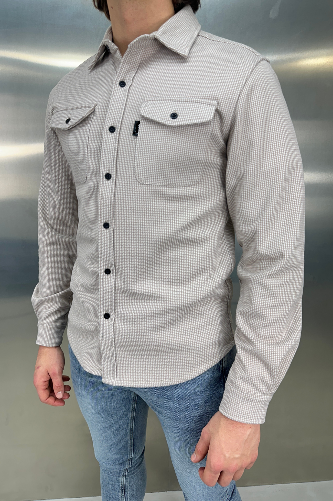 Laurent Garde  OVERSHIRT Houndstooth - Stone