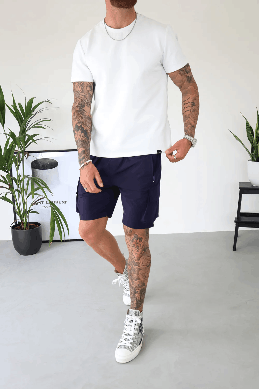 CARGO SHORTS FOR MEN Blue Slim Fit