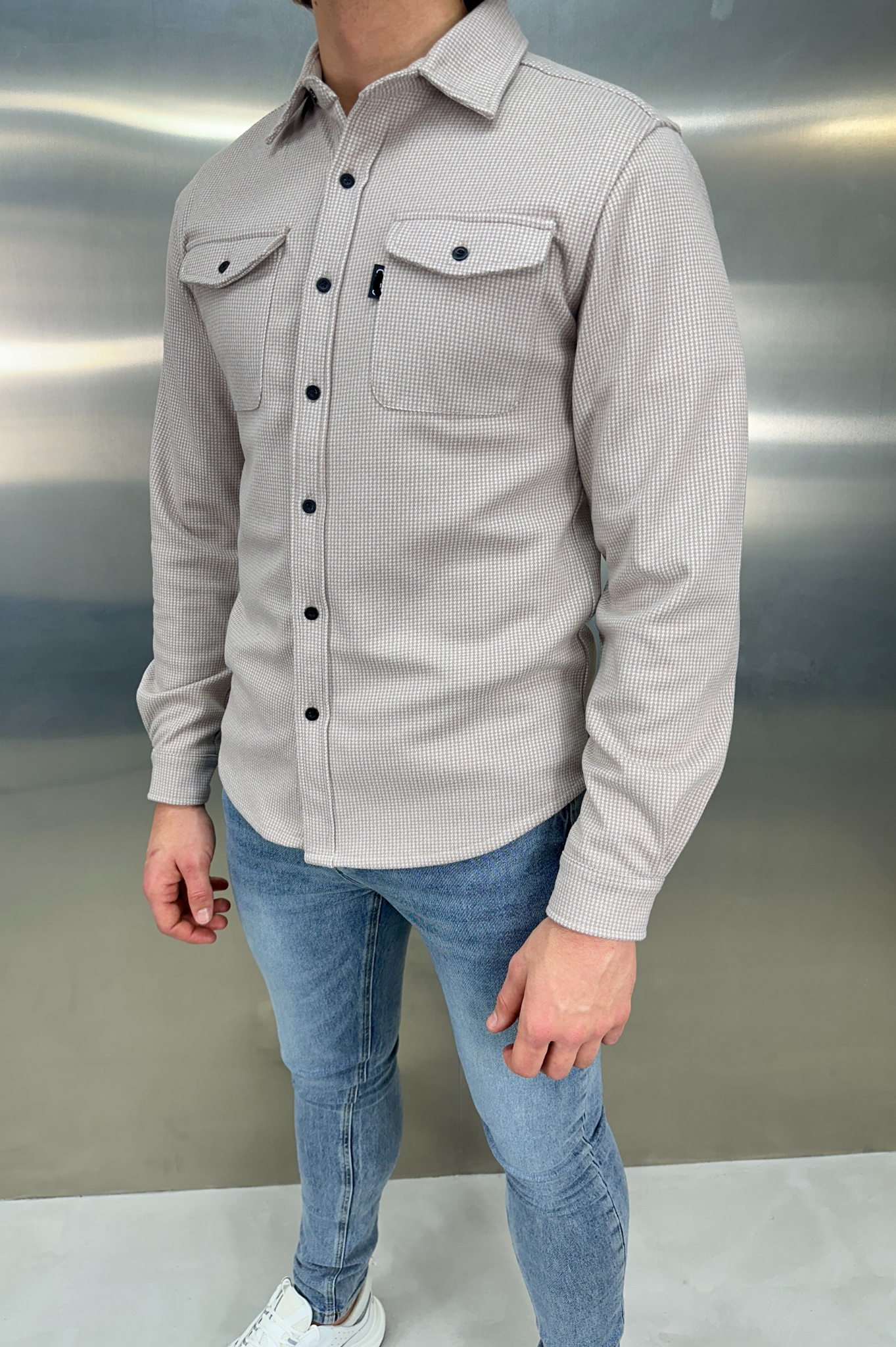 Laurent Garde  OVERSHIRT Houndstooth - Stone
