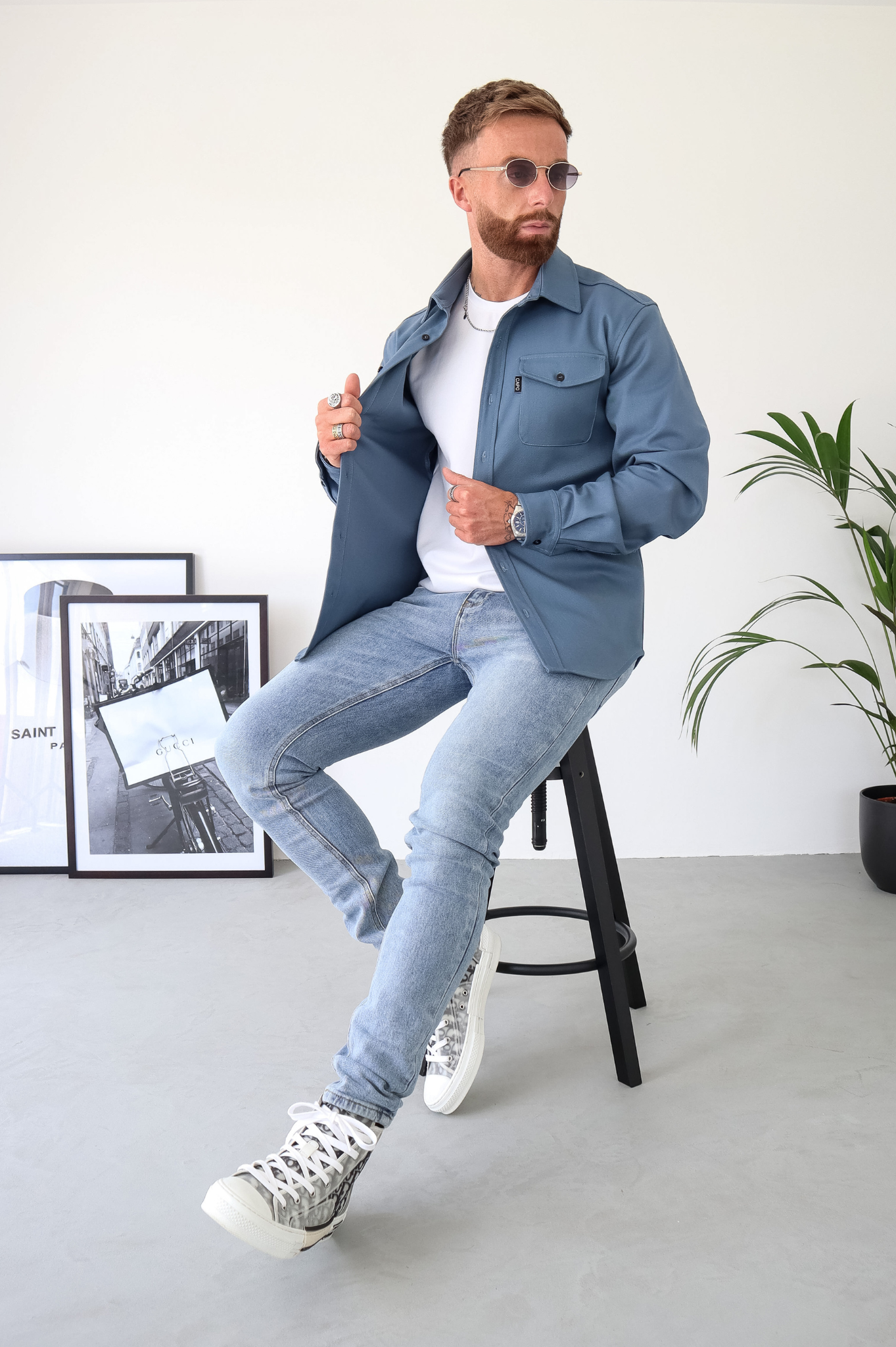 Laurent Garde  OVERSHIRT - Steel Blue