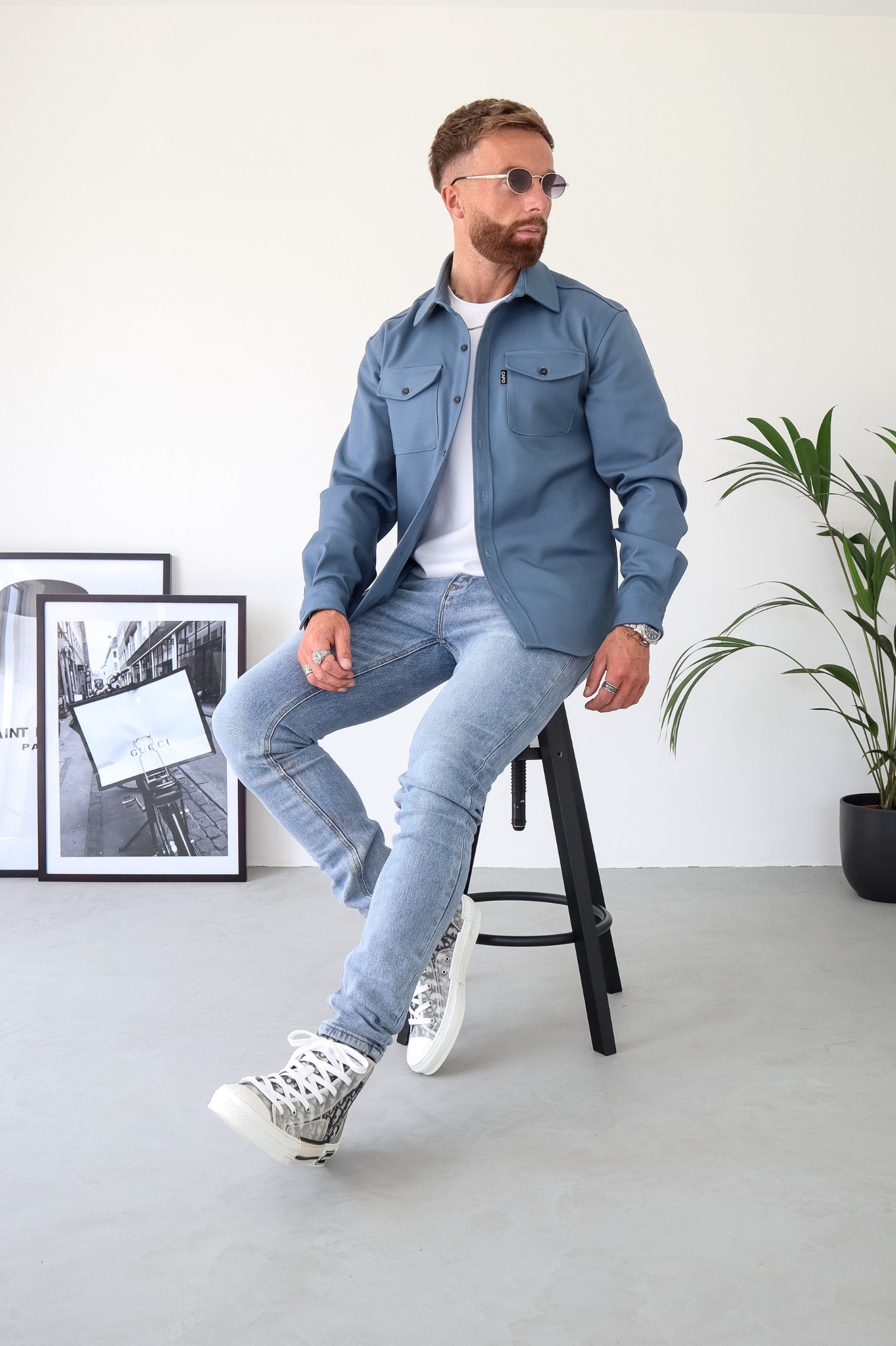 Laurent Garde  OVERSHIRT - Steel Blue