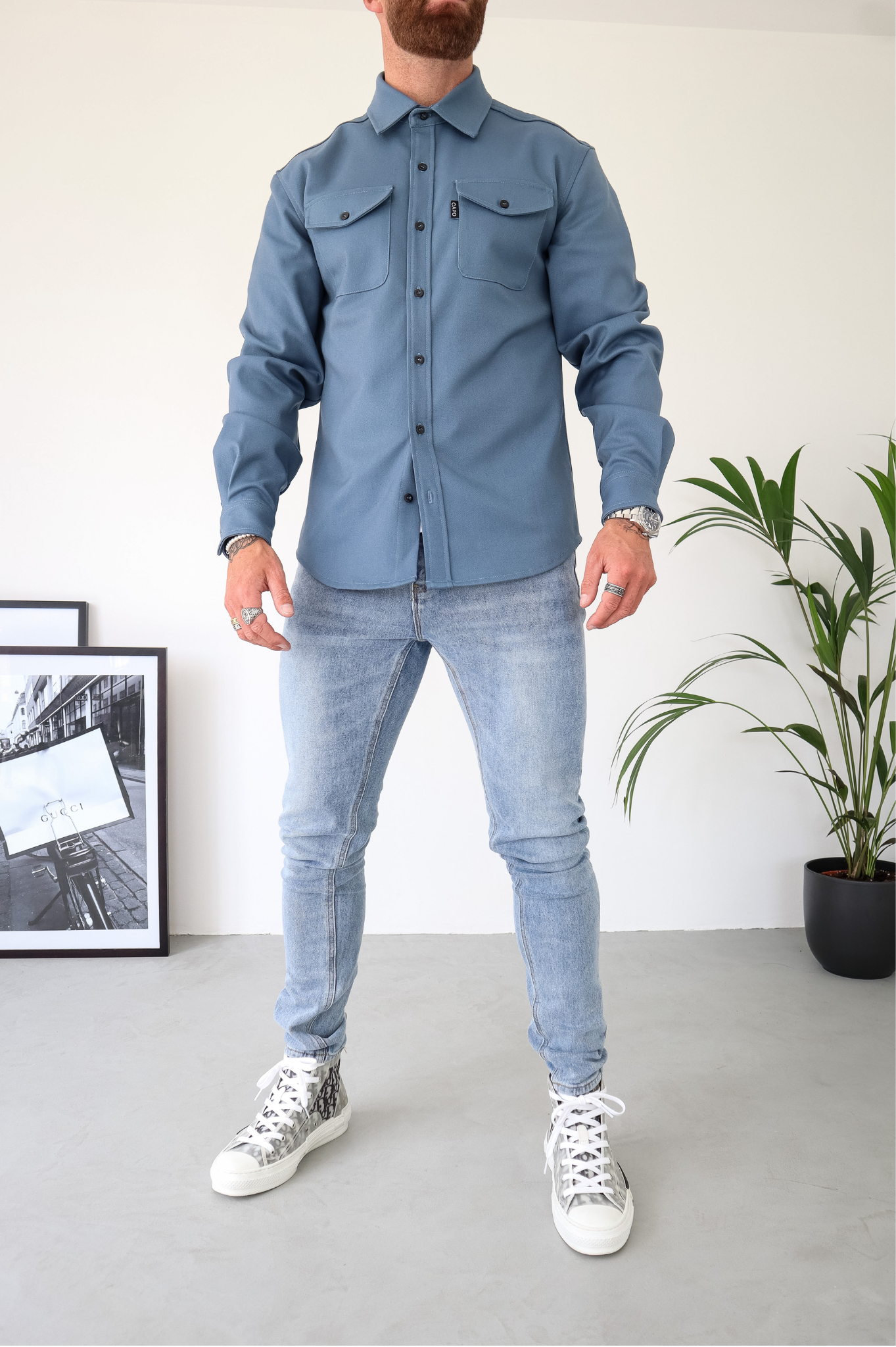 Laurent Garde  OVERSHIRT - Steel Blue