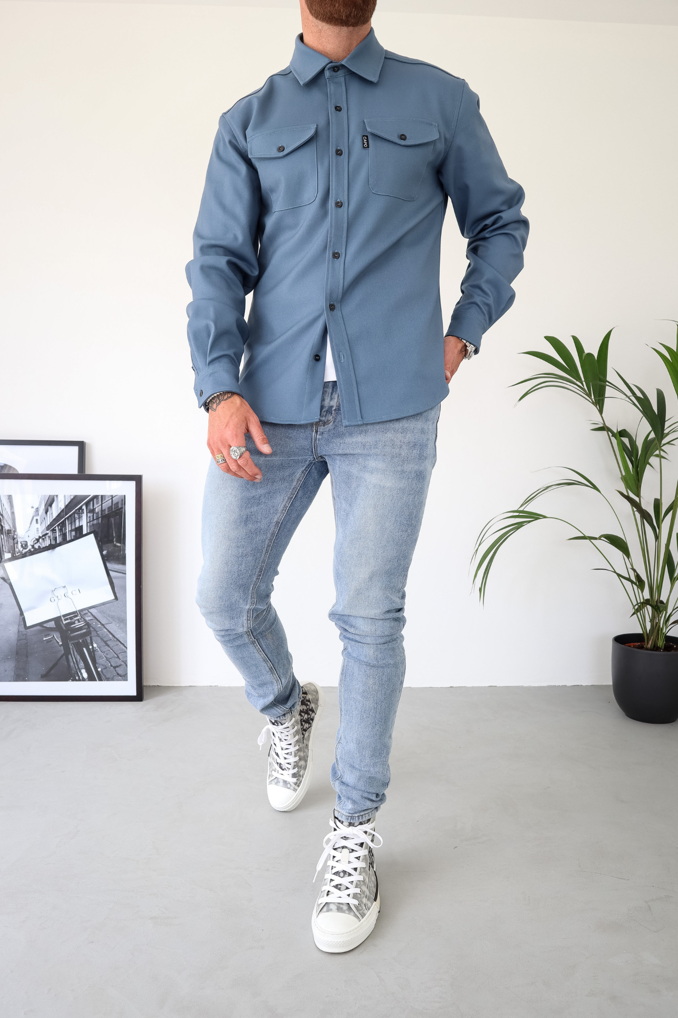 Laurent Garde  OVERSHIRT - Steel Blue
