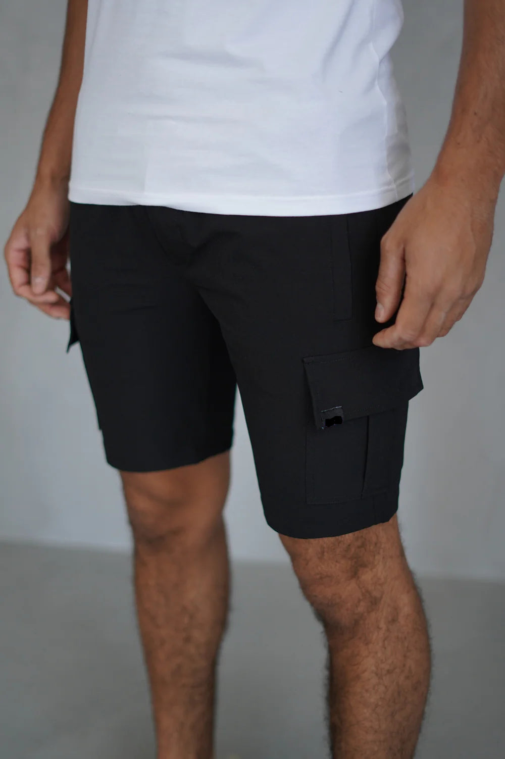 CARGO SHORTS FOR MEN Black Slim Fit