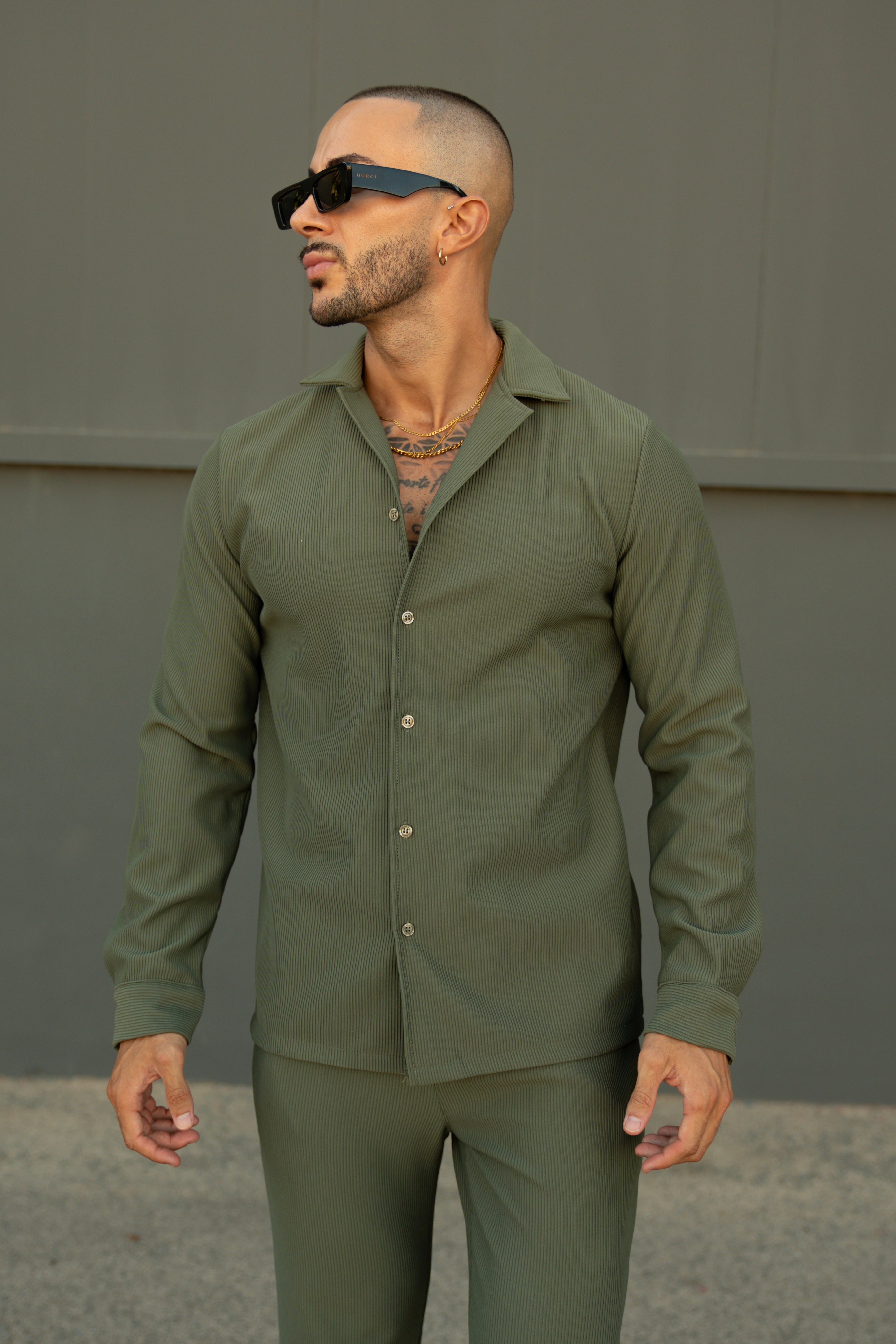 Marba Set: Shirt and Trousers – Green