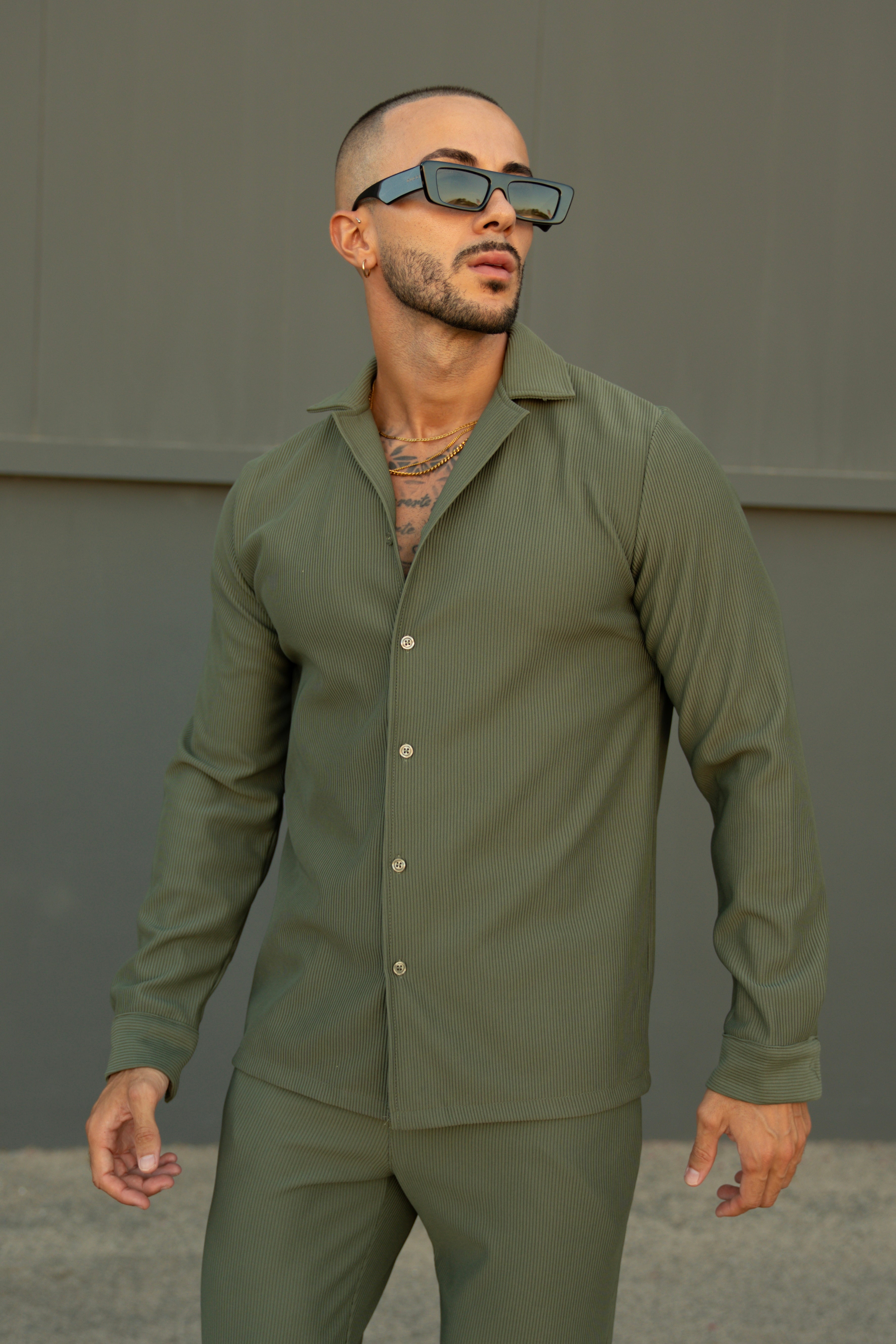 Marba Set: Shirt and Trousers – Green