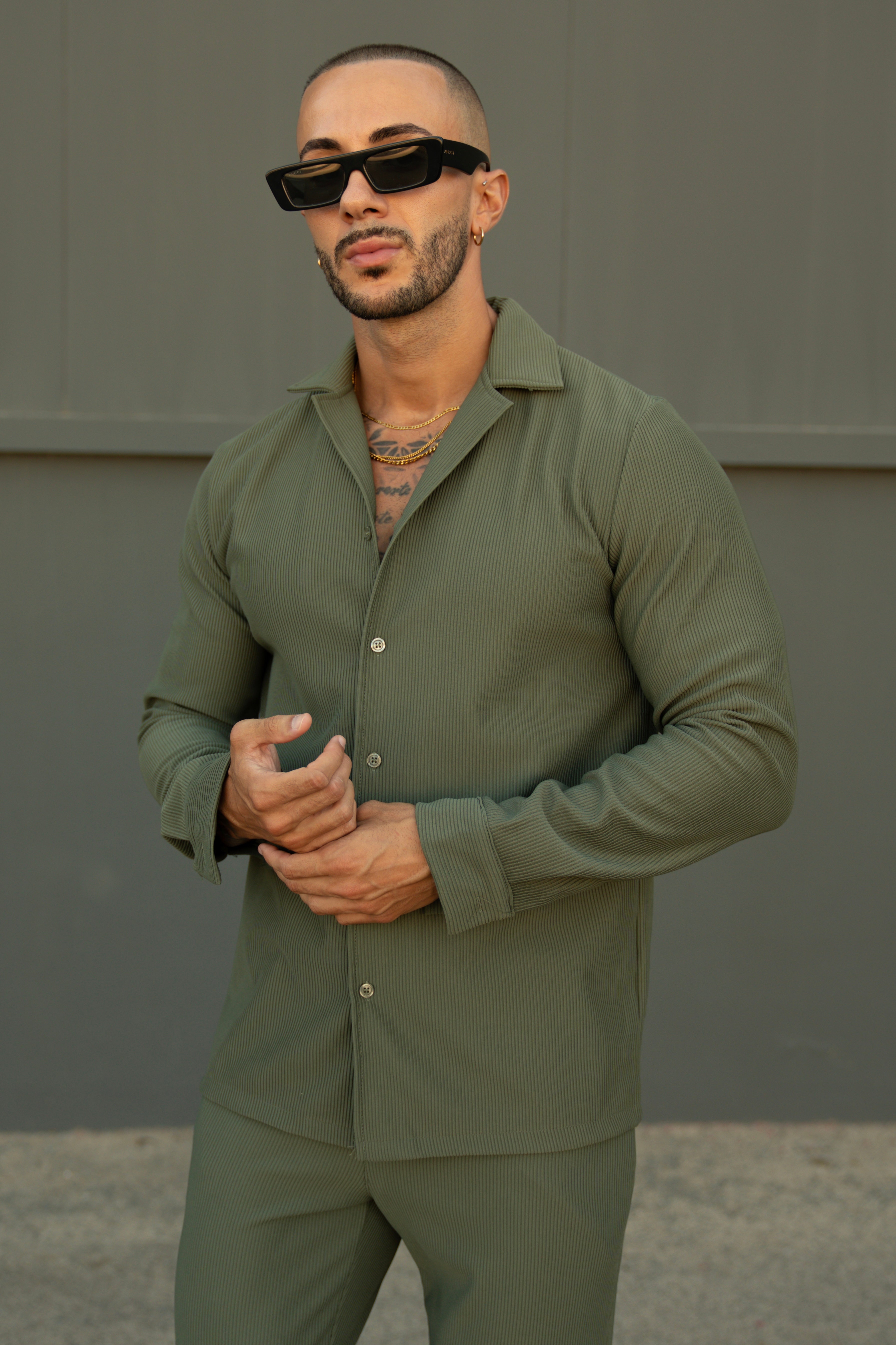 Marba Set: Shirt and Trousers – Green