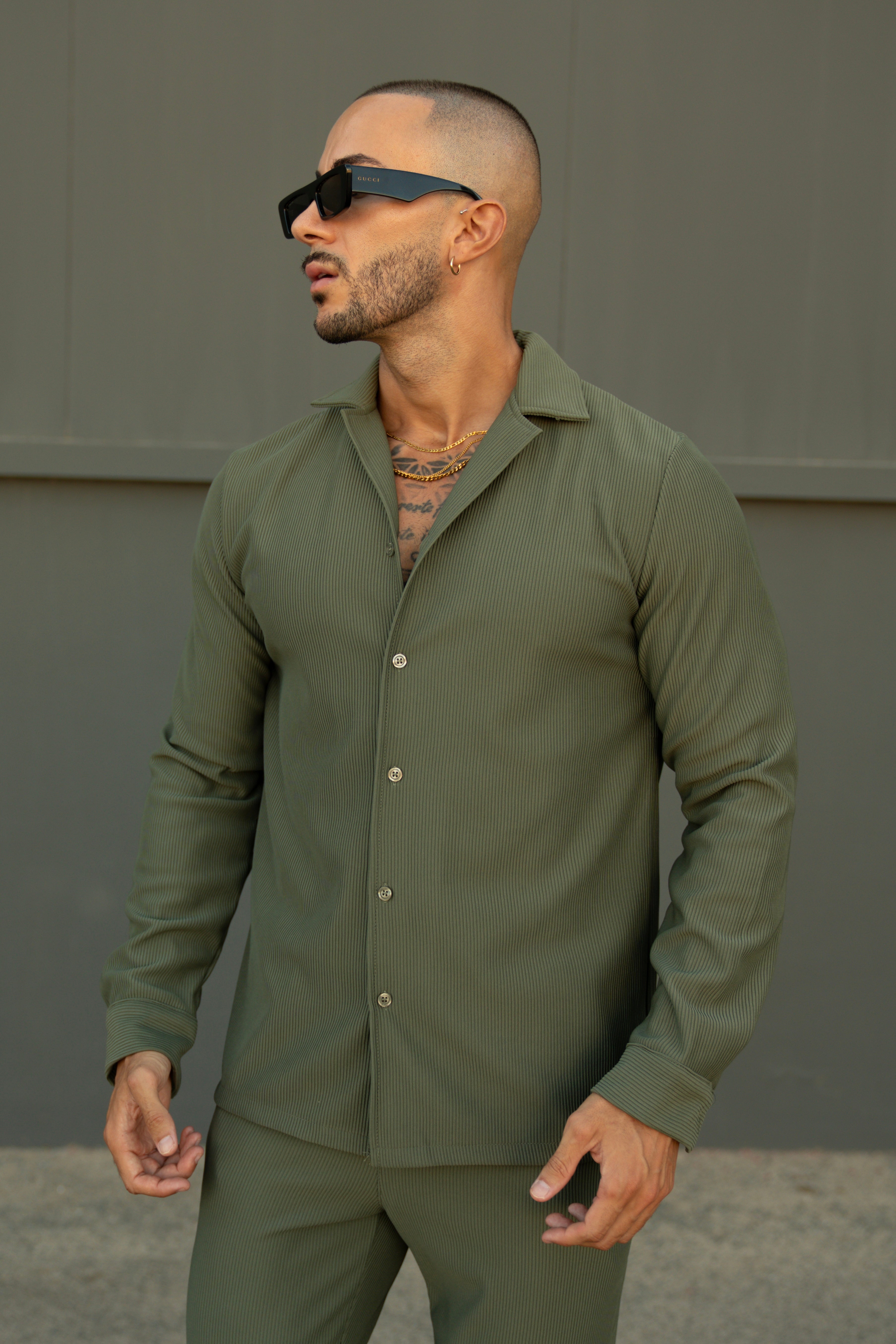 Marba Set: Shirt and Trousers – Green