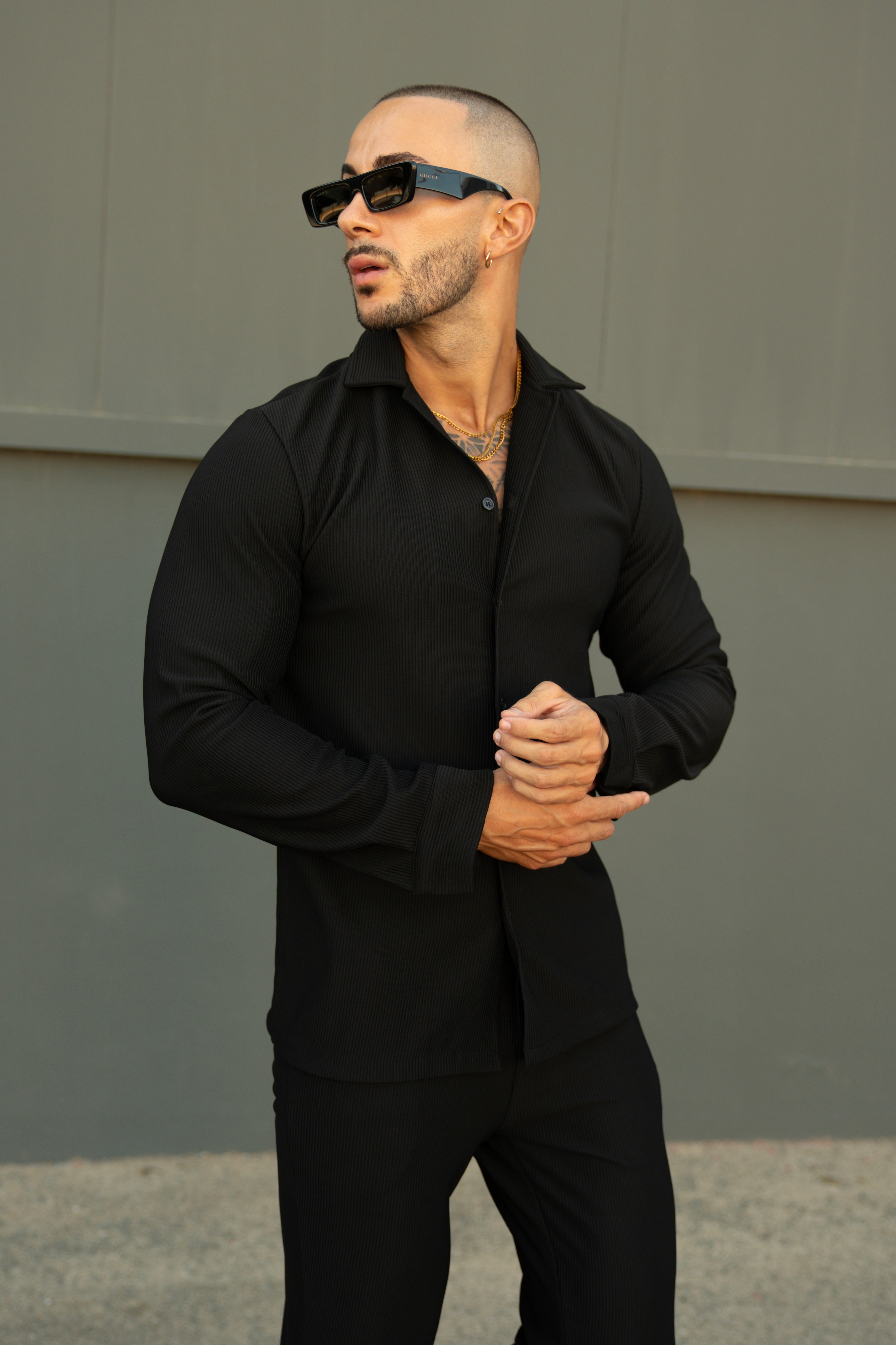 Marba Set: Shirt and Trousers – Black