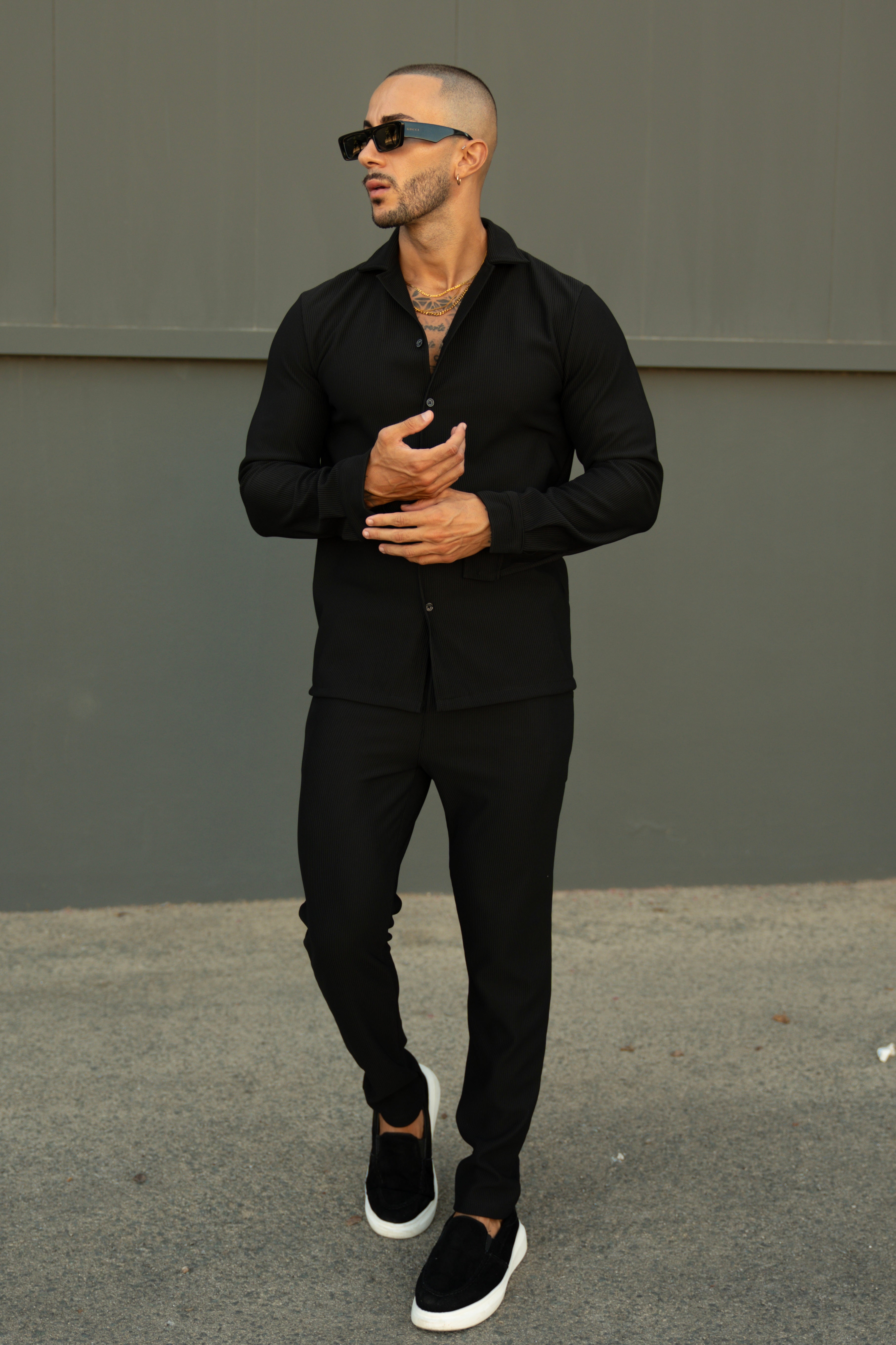 Marba Set: Shirt and Trousers – Black