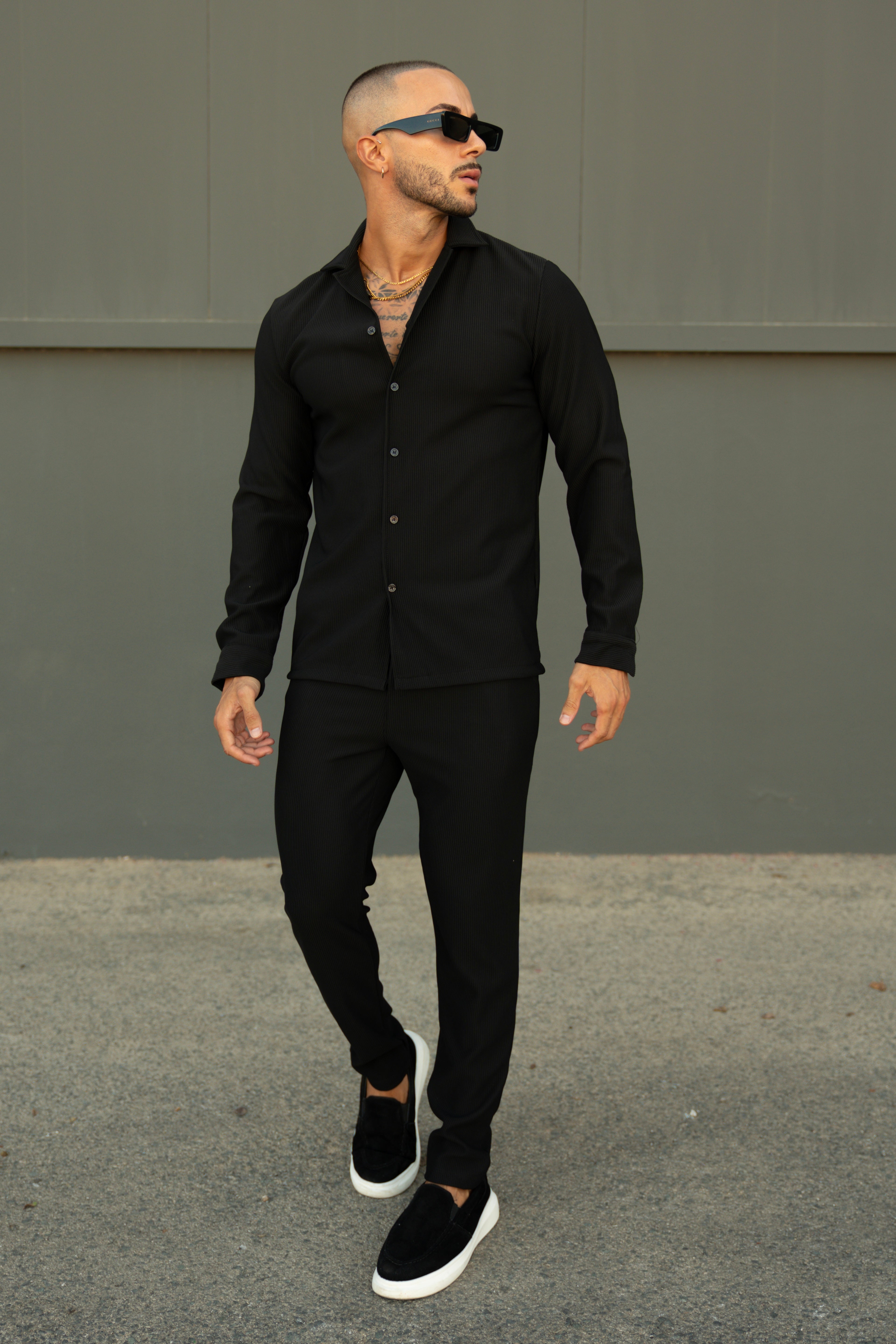 Marba Set: Shirt and Trousers – Black