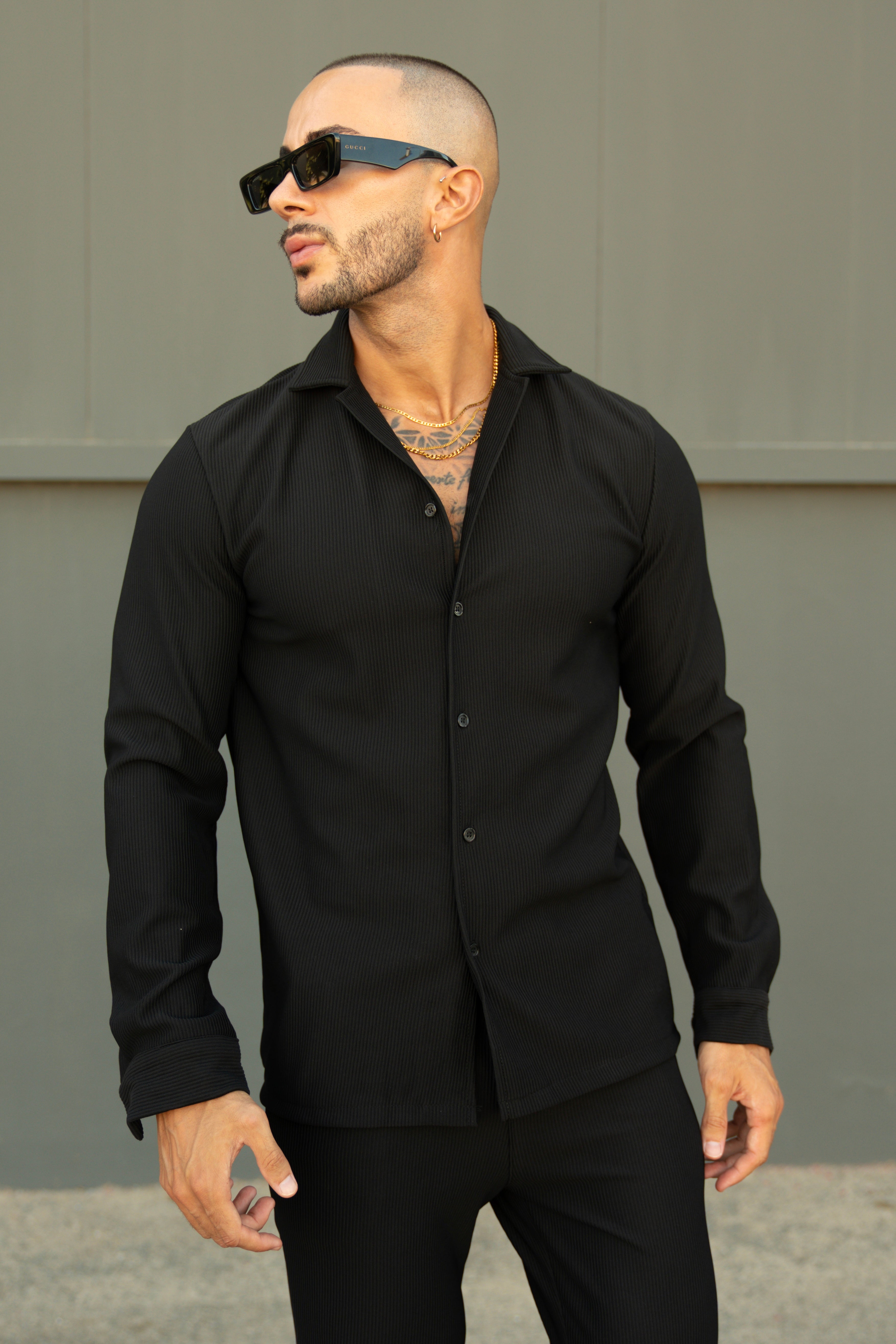 Marba Set: Shirt and Trousers – Black