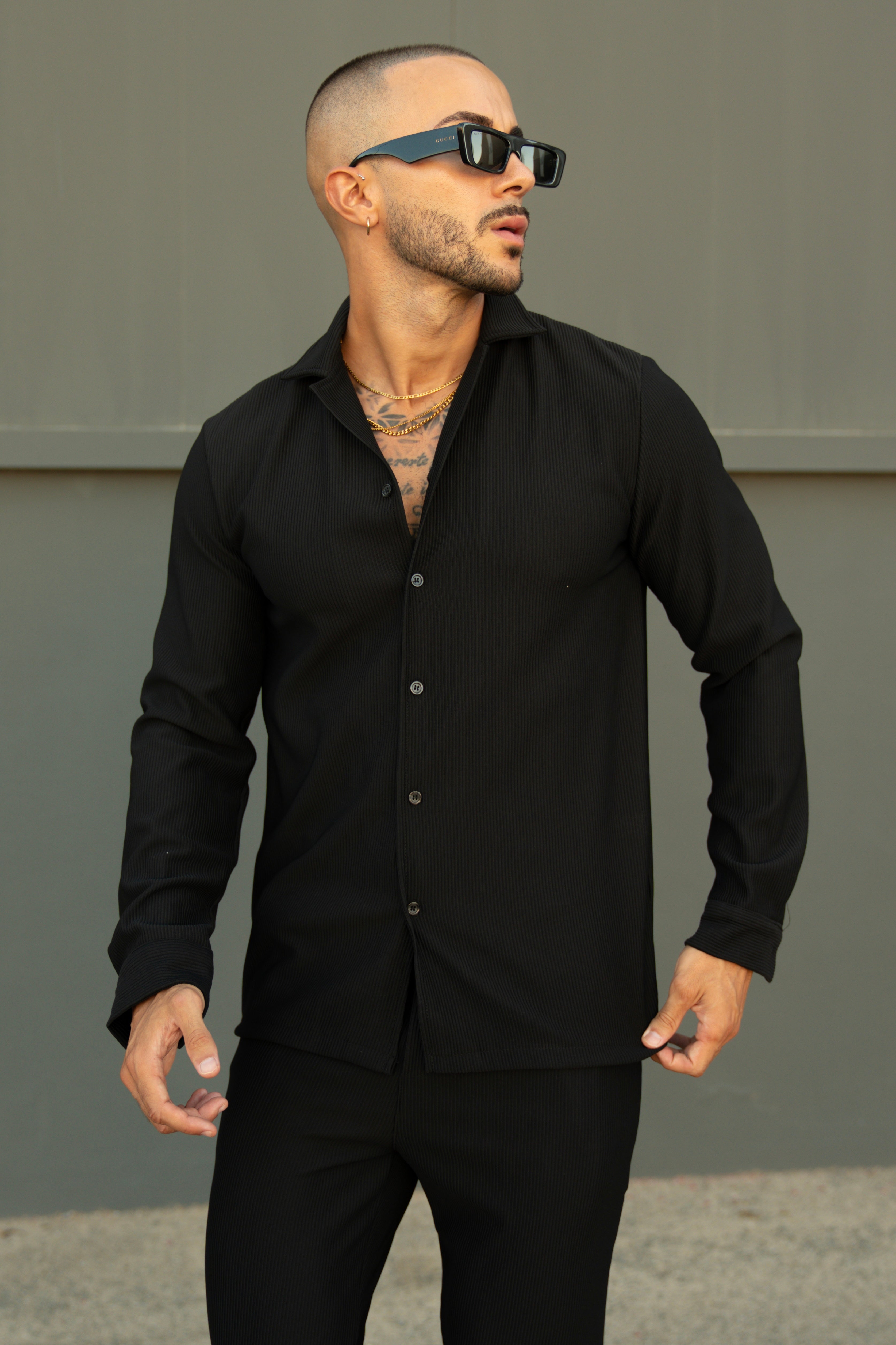 Marba Set: Shirt and Trousers – Black