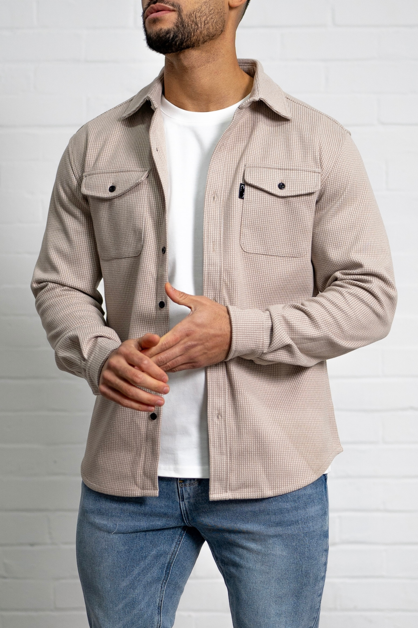 Laurent Garde  OVERSHIRT Houndstooth - Stone
