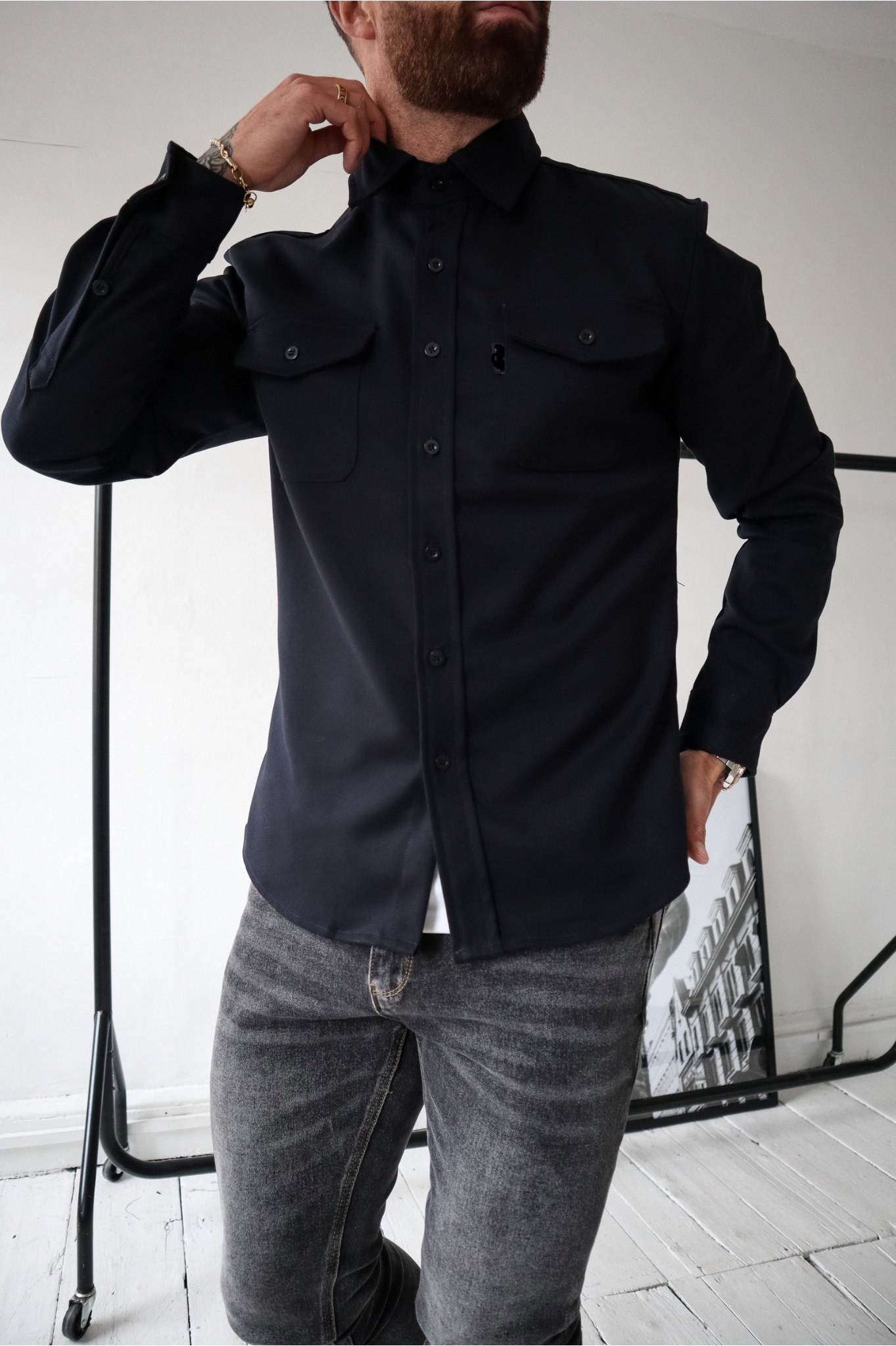 Laurent Garde Overshirt - Navy Blue